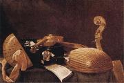 Evaristo Baschenis Still Life with Musical Instruments oil on canvas